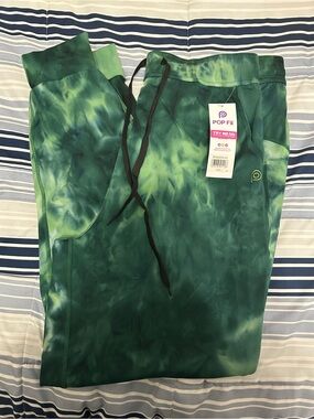 POPfit Green Tie-Dye Active Leggings
